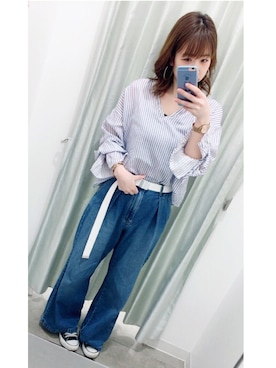 「バルーンスリーブ」｜ayanaさん（レディース・162cm）の春コーディネート