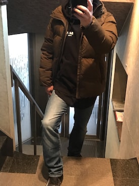 「BASQUE magenta（バスクマゼンタ）のアイテム（パーカー）」を使った、elecsさん（メンズ・169cm）の秋コーディネート