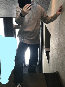 「BASQUE magenta（バスクマゼンタ）のアイテム（ニット/セーター）」を使った、elecsさん（メンズ・169cm）の冬コーディネート
