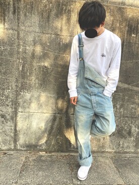 「いいね返し」｜「アイテム（オールインワン・サロペット）」を使った、ａｐｐｌｅさん（メンズ・173cm）の春コーディネート