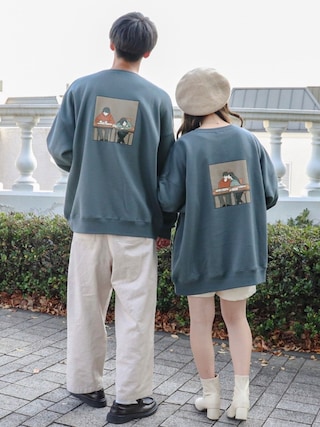 カップルライフバックプリントスウェット(ユニセックス)を使った