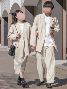 「カップル」｜「アイテム（ジャケット/アウター）」を使った、PairPair_menさん（メンズ・175cm）の冬コーディネート