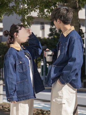 「カップル」｜「アイテム（ジャケット/アウター）」を使った、PairPair_menさん（メンズ・175cm）の冬コーディネート