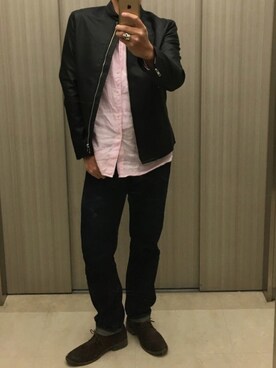 「BACK NUMBER（バックナンバー）のアイテム（ライダースジャケット）」を使った、mituさん（メンズ・176cm）の秋コーディネート