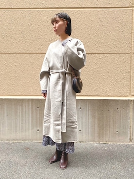 「SENSE OF PLACE by URBAN RESEAR」｜「アイテム（ノーカラージャケット）」を使った、yuiさん（レディース・156cm）の秋コーディネート