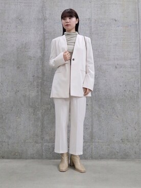 「SENSE OF PLACE by URBAN RESEAR」｜「アイテム（ノーカラージャケット）」を使った、yuiさん（レディース・156cm）の冬コーディネート