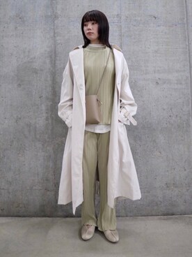 「ピスタチオ」｜「アイテム（トレンチコート）」を使った、yuiさん（レディース・156cm）の冬コーディネート
