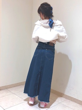 「earth music&ecology（アースミュージックアンドエコロジー）のアイテム（その他アウター）」を使った、kaotanさん（レディース・157cm）の春コーディネート