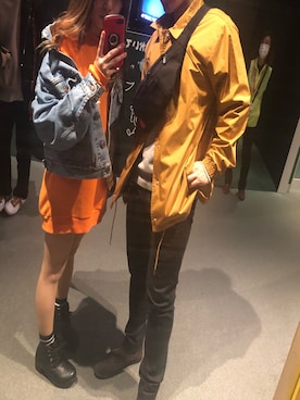 「STUSSY（ステューシー）のアイテム（ブルゾン）」を使った、mamiさん（レディース・151cm）の春コーディネート