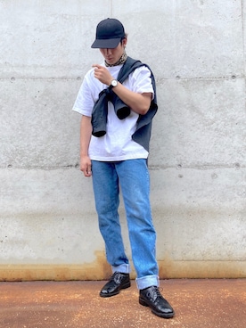 「BASISBROEK（バシスブルック）のアイテム（トップス）」を使った、Renさん（メンズ・169cm）の春コーディネート