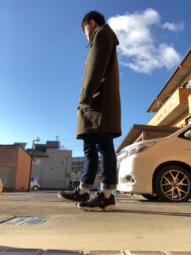 「Reebok（リーボック）のインスタポンプ フューリー AR（スニーカー、ブラック系）」を使った、スケさん＊さん（メンズ・172cm）の冬コーディネート