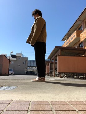 「VANS（バンズ）のVANS ヴァンズ OLD SKOOL オールドスクール VN0A38G1QSV T.EYE/T.WHITE（スニーカー、ブラウン系）」を使った、スケさん＊さん（メンズ・172cm）の春コーディネート