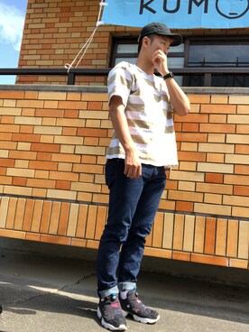 「Reebok（リーボック）のインスタポンプ フューリー AR（スニーカー、ブラック系）」を使った、スケさん＊さん（メンズ・172cm）の夏コーディネート