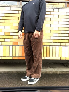 「VANS（バンズ）のVANS ヴァンズ VN-0D3HY28 OLD SKOOL BLACK（スニーカー、ブラック系）」を使った、スケさん＊さん（メンズ・172cm）の秋コーディネート