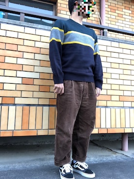 「VANS（バンズ）のVANS ヴァンズ OLD SKOOL オールドスクール V36CL CVS BLACK（スニーカー、ブラック系）」を使った、スケさん＊さん（メンズ・172cm）の冬コーディネート