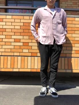 「VANS（バンズ）のVANS ヴァンズ VN-0D3HY28 OLD SKOOL BLACK（スニーカー、ブラック系）」を使った、スケさん＊さん（メンズ・172cm）の春コーディネート