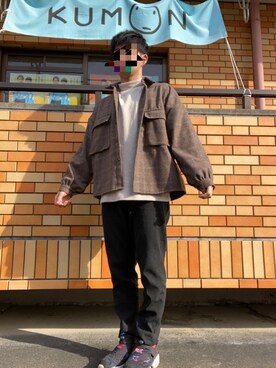 「CIAOPANIC（チャオパニック）のアイテム（ジャケット/アウター、ブラウン系）」を使った、スケさん＊さん（メンズ・172cm）の冬コーディネート