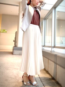 「ラメ」｜「アイテム（ノーカラージャケット）」を使った、mana*さん（レディース・145cm）の夏コーディネート