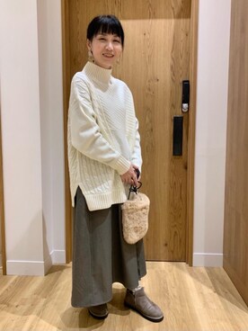 coen かねもとさん（レディース・157cm）の冬コーディネート