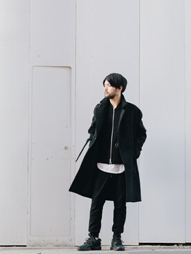 「コート」｜「アイテム（MA-1）」を使った、SHUさん（メンズ・168cm）の冬コーディネート