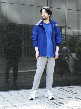 「ATTACHMENT（アタッチメント）のソリビアツイル ツータックイージーパンツ（スラックス）」を使った、SHUさん（メンズ・170cm）の夏コーディネート