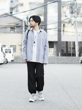 「ATTACHMENT（アタッチメント）の60/2ギザシルキー天竺 クルーネックドルマンS/S（Tシャツ/カットソー）」を使った、SHUさん（メンズ・170cm）の秋コーディネート