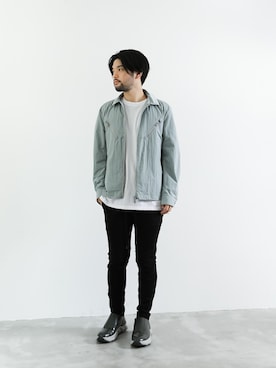 「ATTACHMENT（アタッチメント）のアイテム（ライダースジャケット）」を使った、SHUさん（メンズ・170cm）の秋コーディネート