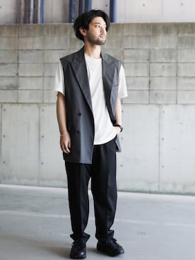 「stein（シュタイン）のアイテム」を使った、SHUさん（メンズ・170cm）の春コーディネート