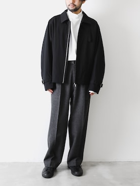 「stein」｜「アイテム（ブルゾン）」を使った、SHUさん（メンズ・170cm）の秋コーディネート