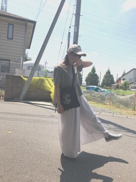 「SEVENDAYS=SUNDAY（セブンデイズサンデイ）のアイテム（キャップ）」を使った、suuさん（レディース・154cm）の夏コーディネート