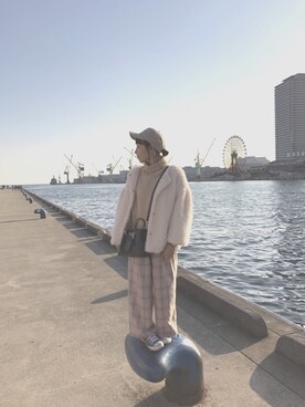 「SEVENDAYS=SUNDAY（セブンデイズサンデイ）のアイテム（キャップ）」を使った、suuさん（レディース・153cm）の冬コーディネート