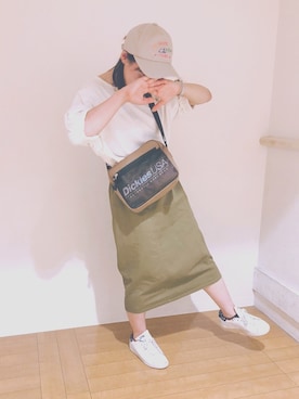 「SEVENDAYS=SUNDAY（セブンデイズサンデイ）のアイテム（キャップ）」を使った、suuさん（レディース・154cm）の夏コーディネート
