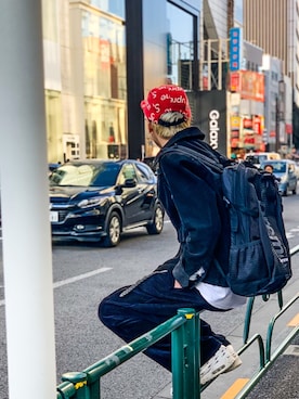 「原宿」｜「アイテム（ブルゾン）」を使った、HIROKIさん（メンズ・181cm）の春コーディネート
