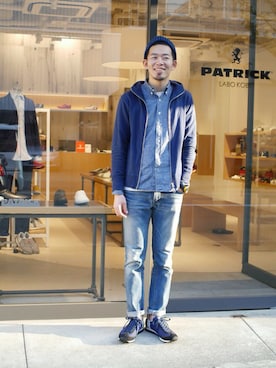 「PATRICK（パトリック）のアイテム（トップス）」を使った、labo_matsuさん（メンズ・176cm）の春コーディネート