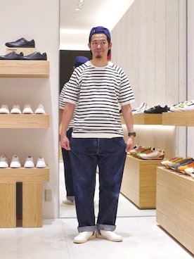 「SCYE BASICS（サイベーシックス）のアイテム（デニムパンツ）」を使った、matsu_no_motoさん（メンズ・175cm）の春コーディネート