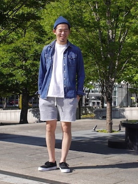 「アイテム（ニットキャップ/ビーニー）」を使った、matsu_no_motoさん（メンズ・175cm）の春コーディネート