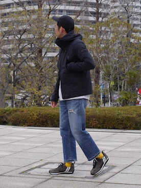 「DESCENTE ALLTERRAIN（デサント　オルテライン）のアイテム（マウンテンパーカー）」を使った、matsu_no_motoさん（メンズ・175cm）の春コーディネート
