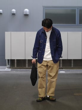 「MIS（エムアイエス）のアイテム（バッグ）」を使った、matsu_no_motoさん（メンズ・175cm）の春コーディネート