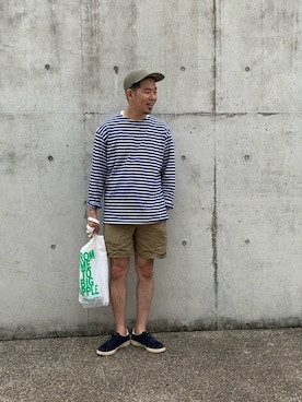「coca（coca）（コカ）のアイテム（バッグ）」を使った、matsu_no_motoさん（メンズ・175cm）の夏コーディネート