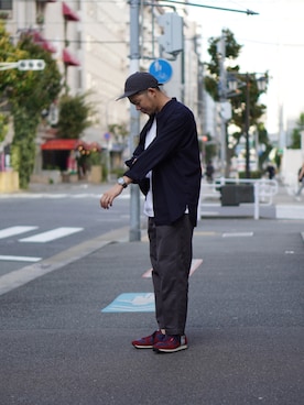 「ノーカラーシャツ」｜「アイテム（アナログ腕時計）」を使った、matsu_no_motoさん（メンズ・176cm）の秋コーディネート