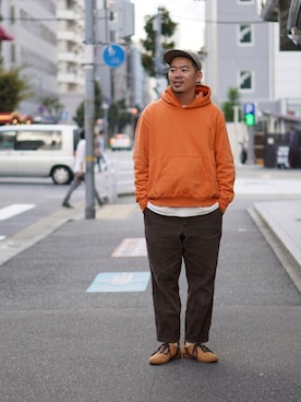 「スエードシューズ」｜「アイテム（キャップ）」を使った、matsu_no_motoさん（メンズ・176cm）の秋コーディネート