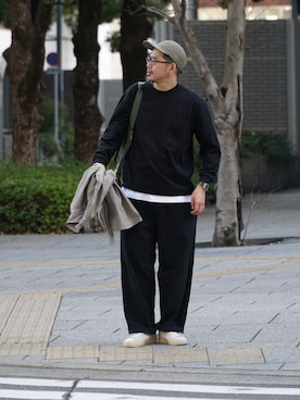 「MIS（エムアイエス）のアイテム（バッグ）」を使った、matsu_no_motoさん（メンズ・176cm）の春コーディネート