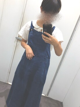 「Samansa Mos2（サマンサ モスモス）のリボン開きブラウス（シャツ/ブラウス、ホワイト系）」を使った、ay🧸さん（レディース）の秋コーディネート