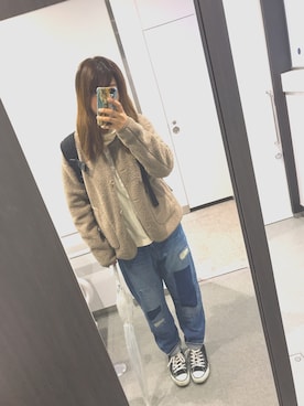 「CONVERSE（コンバース）のALL STAR HI（スニーカー）」を使った、くみちゃんさん（レディース・163cm）の秋コーディネート