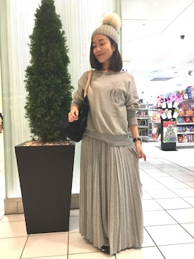「Casselini（キャセリーニ）のアイテム（ニットキャップ/ビーニー）」を使った、kubさん（レディース・152cm）の秋コーディネート