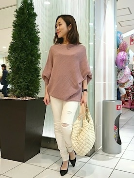 「Q（キュー）のアイテム（バッグ）」を使った、kubさん（レディース・152cm）の冬コーディネート