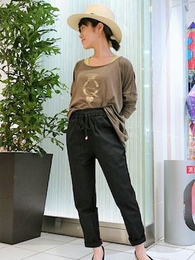 「Q（キュー）のアイテム（帽子）」を使った、kubさん（レディース・152cm）の春コーディネート