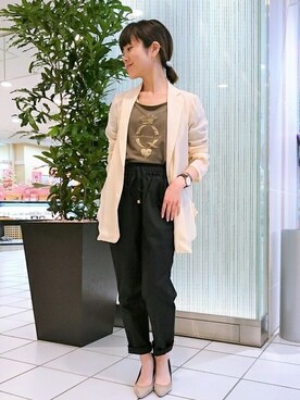 「Q（キュー）のアイテム（テーラードジャケット）」を使った、kubさん（レディース・152cm）の春コーディネート