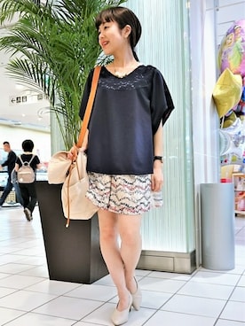 「Q（キュー）のアイテム（パンツ）」を使った、kubさん（レディース・152cm）の夏コーディネート