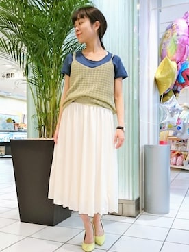 「Q（キュー）のアイテム（シューズ）」を使った、kubさん（レディース・152cm）の夏コーディネート